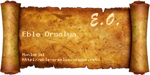 Eble Orsolya névjegykártya
